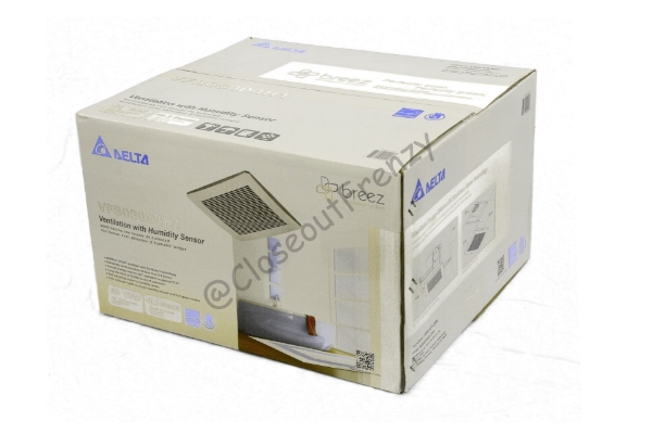 Picture of Delta VFB080D4H1 Breez 80 CFM Humidity Sensor Exhaust Fan CF-1-612