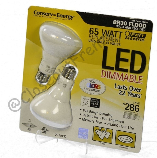 Picture of FEIT Electric BR30 65 Watt Replacement LED Dimmable Br30 Flood 2 Pack CF-1-760