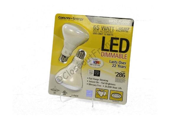 Picture of FEIT Electric BR30 65 Watt Replacement LED Dimmable Br30 Flood 2 Pack CF-1-836