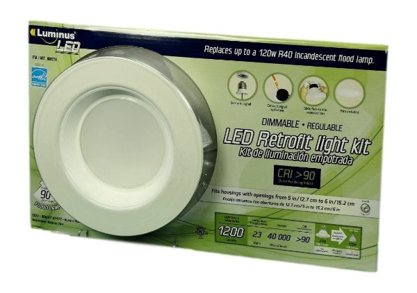 Picture of Luminus LED Dimmable Retrofit Light Kit 1200 Lumens Flood Lamp 120W R40 CF-1-777